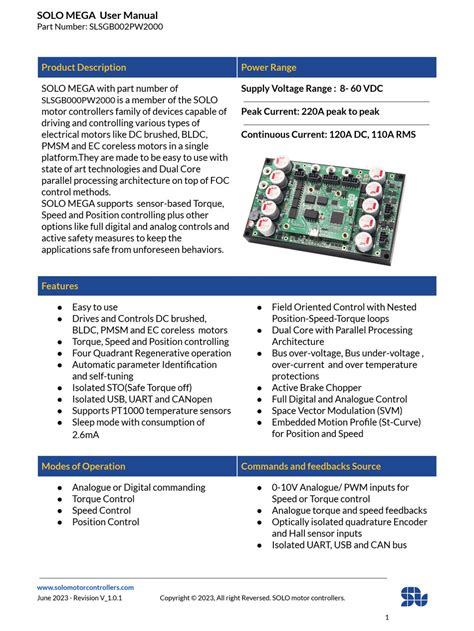 SOLO MEGA SLSGB002PW2000 USER MANUAL Pdf Download .